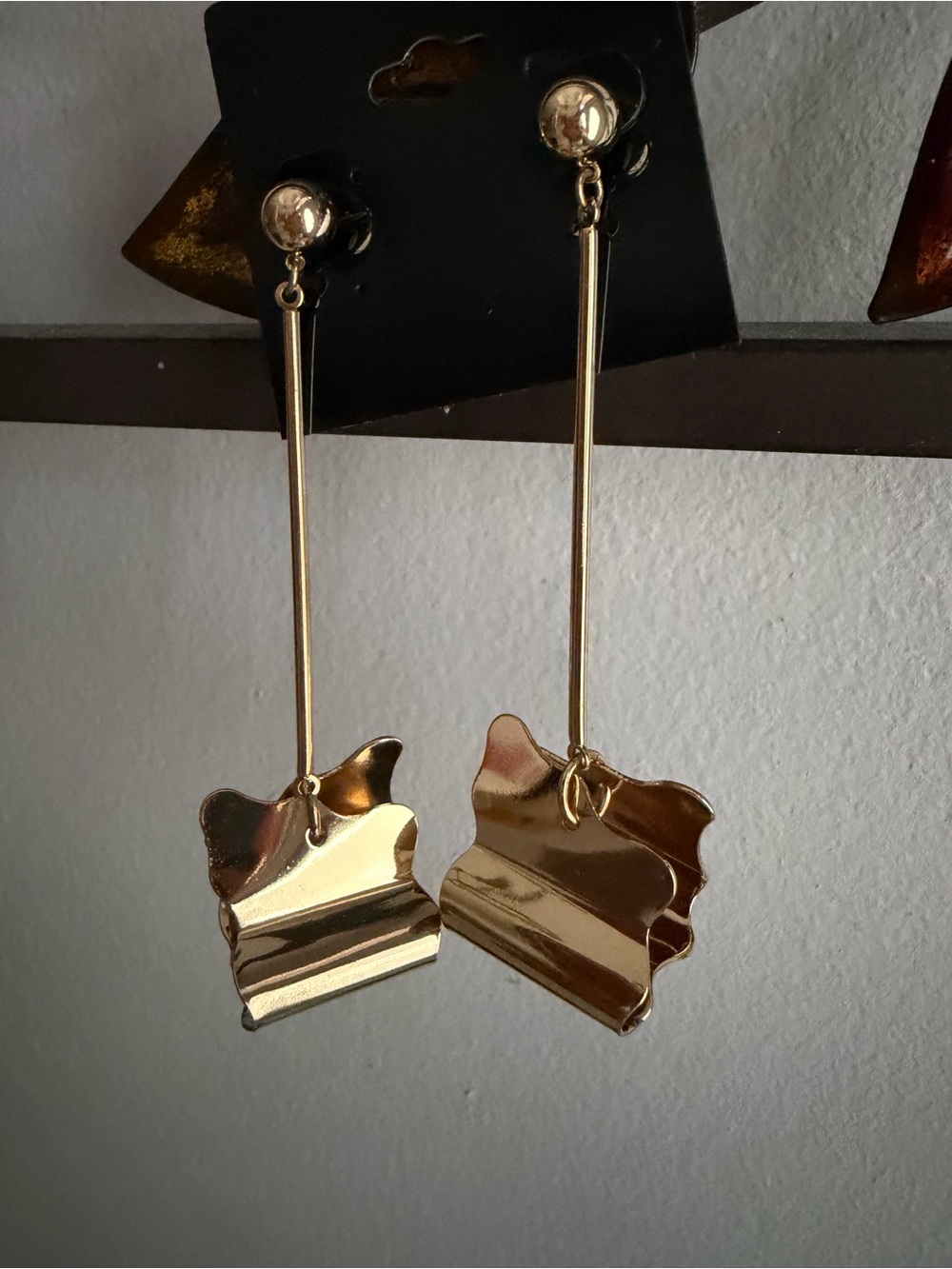 ASOS Gold Sculpted Drop Earrings
